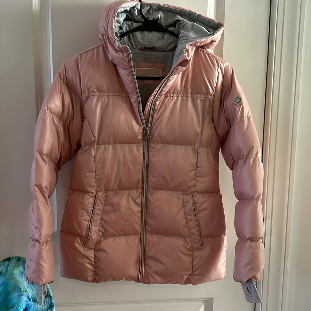 Michael Kors pink Hooded Puffer jacket Girls 14